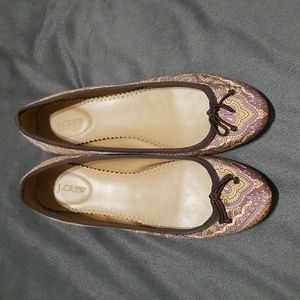 Multicolored Satin Paisley Kiki Ballet Flats Size 7